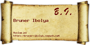 Bruner Ibolya névjegykártya